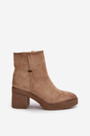 Women's Heeled Boots Insulated Eco Suede Beige Arkesia