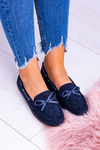 Navy Blue Suede Comfort Moccasins Gucio