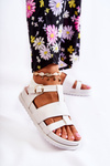 Leather Sandals On Platform White Tessy