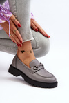 Women's Grey Faux Leather Moccasins Ledda