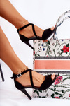 Fashionable Sandals On A High Heel Black Loress