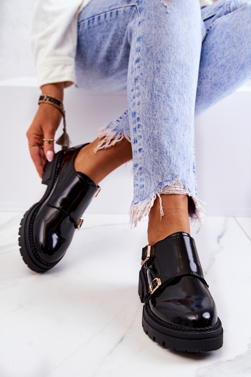 Leather Shoes With Buckle La.Fi Black Leonie