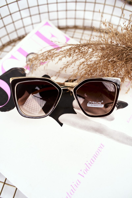 Women's Sunglasses Gold Prius PR-V07 Brown Beige Gradient