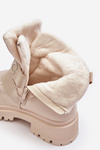 Women's Zip-Up Snow Boots Padded Light Beige Zeva