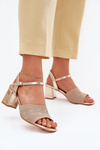 Women's Sandals With Block Heel Gold Sarena