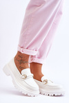 Women's Loafers On A Massive Platform White Calypso
