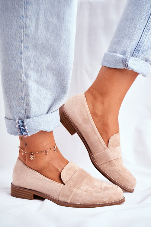 Women's Suede Half Shoes Beige Cintra