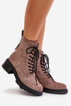 Decorated Ankle Boots Workery Women's Insulated D&A MR880-017 Taupe