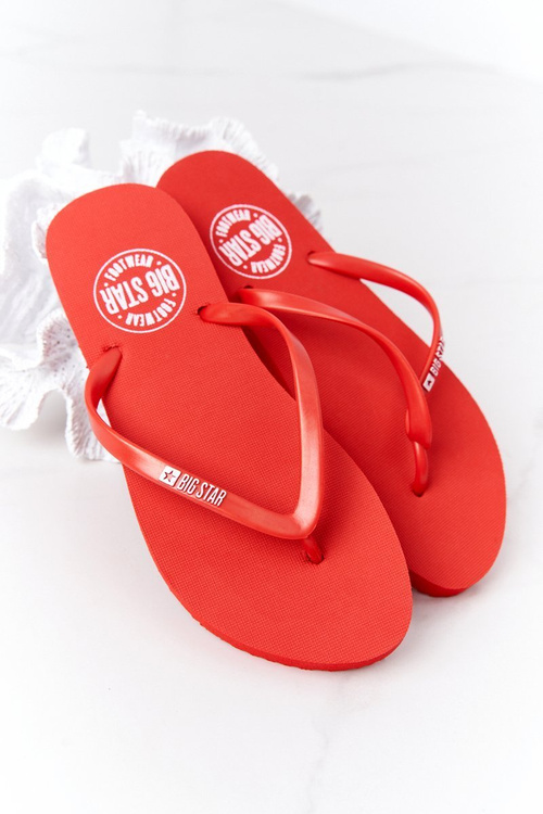 Women's Sliders Flip-Flops Big Star FF274A611 Red