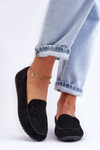 Women's Suede Loafers Black Molly