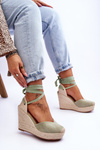 Women's Lace Up Wedge Sandals Green Bethany