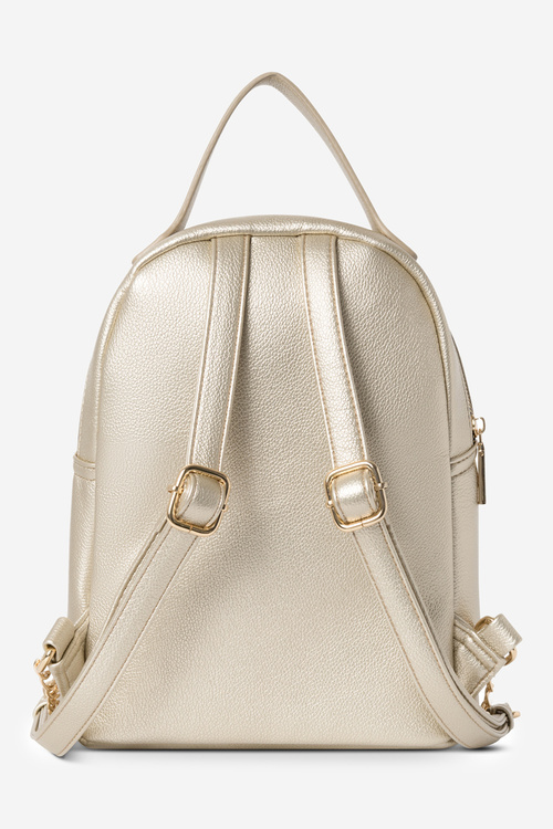 Women's Small Backpack Made of Eco Leather NOBO BAGP230-K023 Gold