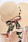 Women's Hat With A Black Strip Beige Marsela