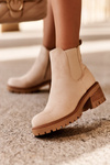 Low Classic Suede Boots Ankle Boots Light Beige Lalyllis