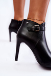Women's Warm Boots On A High Heel Black Tone
