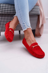 Women's Mokassins Red Suede Sonnero