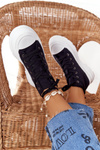 Women's High Sneakers On A Chunky Sole Black Trissy