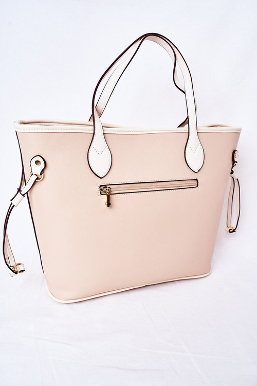 Ażurowa Torebka Shopper Na Ramię NOBO K3160 Beżowa