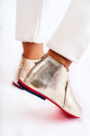 Leather Sandals On A Slider Gold Clorie