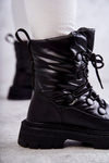 Women's Lace-up Snow Boots GOE KK2N4017 Black