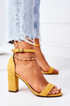Suede High Heel Sandals Yellow Florence