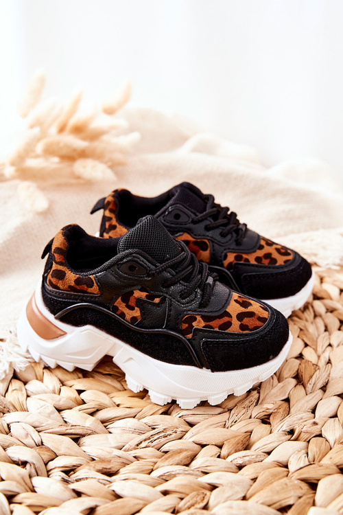Dziecięce Sportowe Buty Sneakersy Brązowo-Czarne Nila