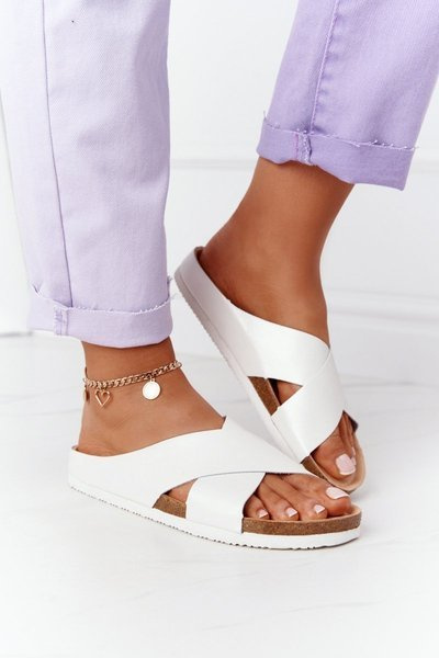 Leather Profiled Slippers Big Star HH274647 White