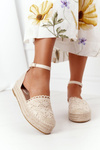 Lace Espadrilles On A Braided Platform Beige Larisa