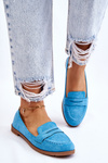 Comfortable Suede Women's Loafers Blue Lucca