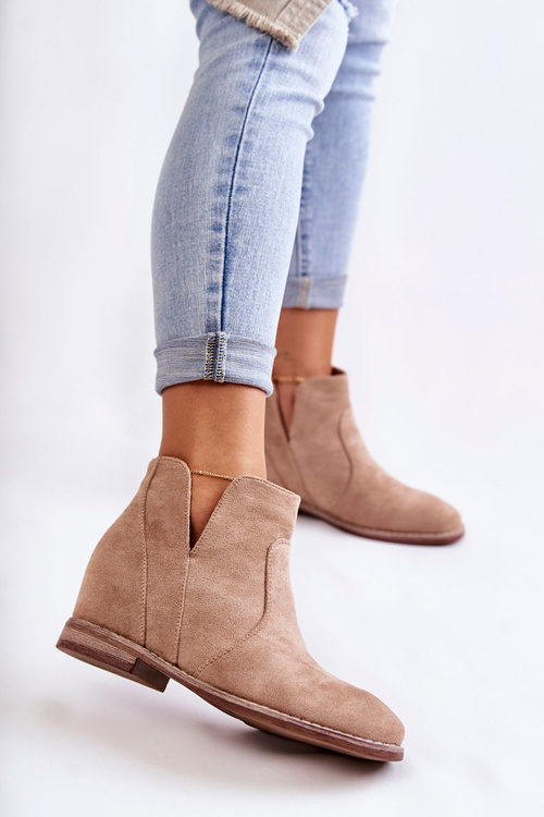 Suede Boots With Cut-outs On A Flat Heel Belgie Henriette