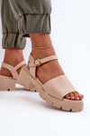 Women's Sandals on Chunky Heel Nude Dottiassa