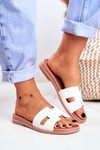 Women's Slides Geometric Classic White Theodora