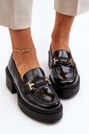 Women's Loafers on Chunky Heel Black Ridulvi