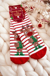 Children's Thermoactive Christmas Socks The striped reindeer red and white