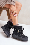 Women's Snow Boots With Clips And Sheepskin Black Almatiza
