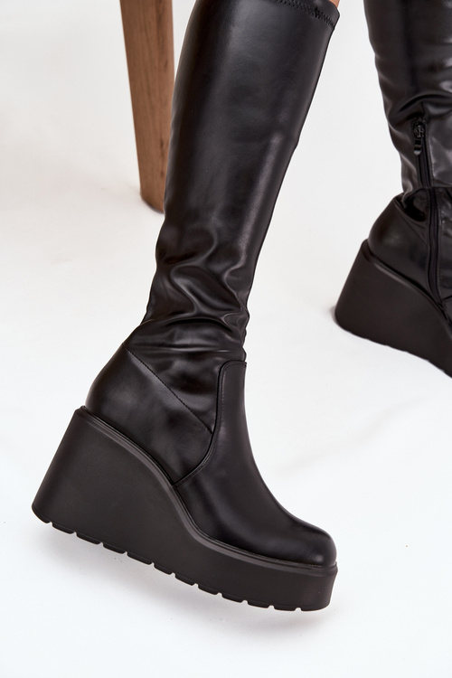 Women's Platform Boots Black Terisse