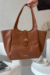 Shopper Bag with Clasp NOBO BAG6010-017 Light Brown