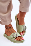 Women's Platform Slippers With Decoration Green Beneca