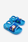Light Children's Slides Sandals With Animal Motif Blue Rico 
