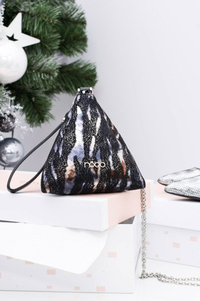 Women's Pyramid Handbag Grey Black Nobo