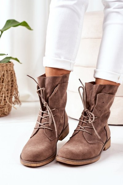 Boots With Double Uppers Light Brown Violetta