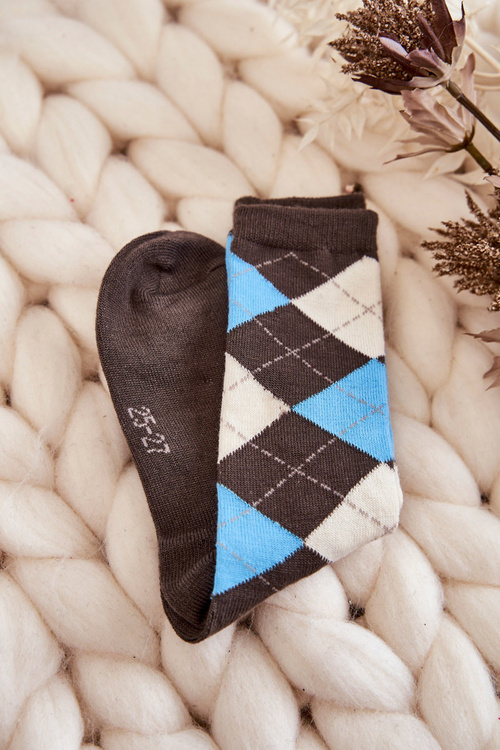 Skarpety Młodzieżowe Wysokie Krata 5-Pak Multikolor