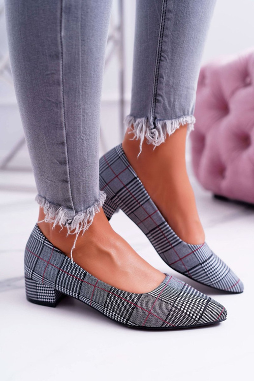 Women's Black Colia Checkered Pumps