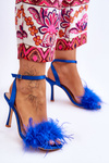 Women's Sandals With Feathers Blue Tiffany