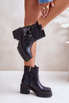 Women's Leather Ankle Boots With Zipper 3435 Lewski Black