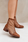 Mesh Women's Ankle Boots In Brown Lithyia