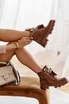 Suede Warm Boots With Pearls Brown Roco 