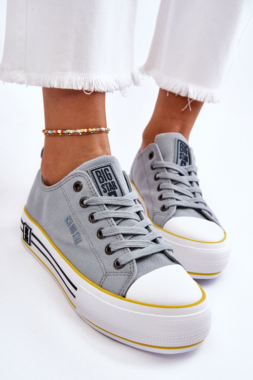 Women's Fabric Sneakers On The Big Star Platform LL274183 Light blue