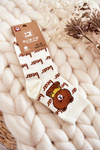 Women's Cotton Socks teddy bear Beige