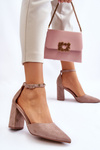  Suede Heel Pumps Dark Beige Lexie
